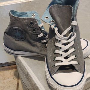 GRAY/LT BLUE High Top Chuck Taylor All Stars